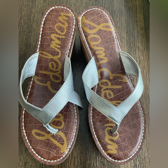 Sam Edelman Romy Silver Sandals Size 9.5 - Picture 1 of 5
